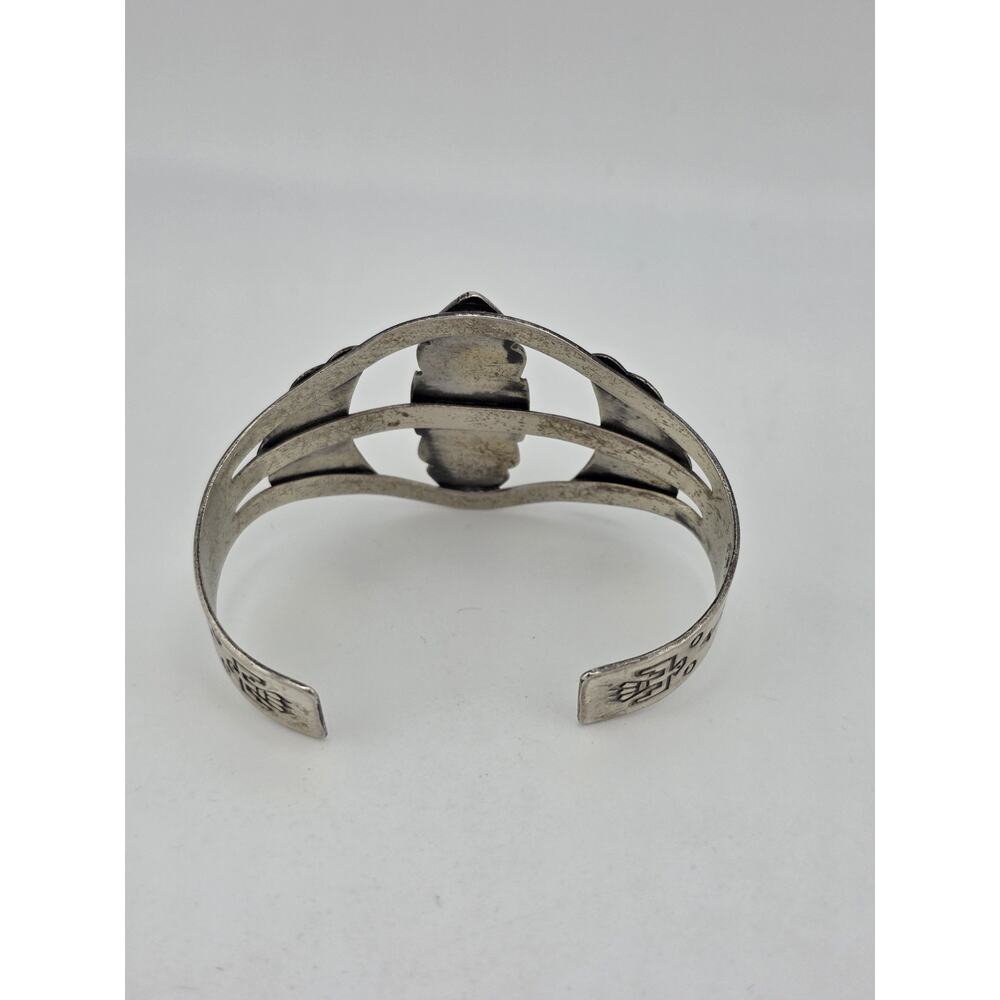 Vintage Singed BELL TRADING POST Sterling Silver Turquoise Cuff - Picture 10 of 15